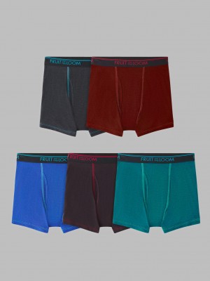 Boys' Fruit Of The Loom True Comfort 360 Stretch, 5 Pack Boxer Briefs True Assorted | DQI170948