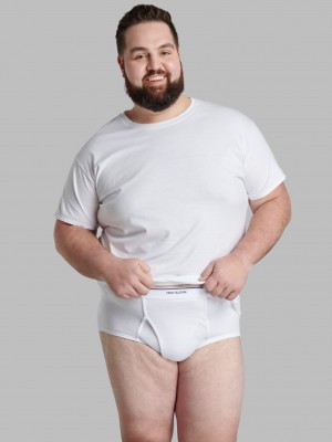 Men's Fruit Of The Loom Big Classic, 6 Pack Briefs White | SLA573246
