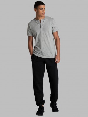 Men's Fruit Of The Loom Crafted Comfort Favorite Fleece Sweatpants Black Ink | QAM603528