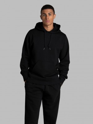 Men's Fruit Of The Loom Crafted Comfort Favorite Fleece Hoodie Black Ink | ZDV641089