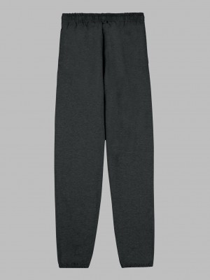 Men's Fruit Of The Loom EverSoft® Fleece Elastic Bottom, Extended Sizes Sweatpants Black | UDL423568