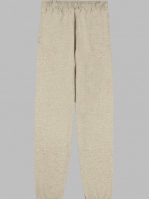 Men's Fruit Of The Loom EverSoft® Fleece Elastic Bottom, Extended Sizes Sweatpants Khaki | BFQ194803