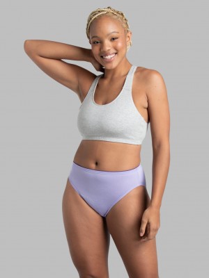 Women's Fruit Of The Loom Breathable Micro-Mesh Hi-Cut, 6 Pack Panties Assorted | DLH709326