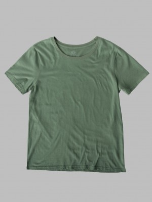 Women's Fruit Of The Loom Crafted Comfort Artisan Tee™ Crew T Shirts Hedge | BUE531672