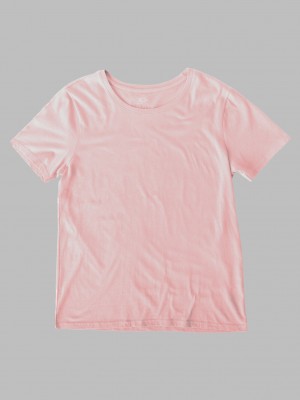 Women's Fruit Of The Loom Crafted Comfort Artisan Tee™ Crew T Shirts Sweetheart Pink | WIZ491537