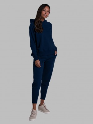 Women's Fruit Of The Loom Crafted Comfort Favorite Fleece Pant Sweatpants Navy | STI615283