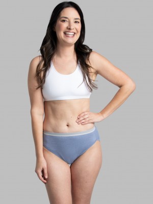 Women's Fruit Of The Loom Heather Hi Cut, 10 Pack Panties Assorted | HRD906428