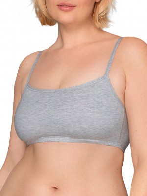 Women's Fruit Of The Loom Strappy Sports Bra, 3 Pack Sports Bra Grey/Grey/Grey | LNZ431598