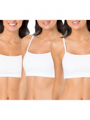Women's Fruit Of The Loom Strappy Sports Bra, 3 Pack Sports Bra White/White/White | MYI081245