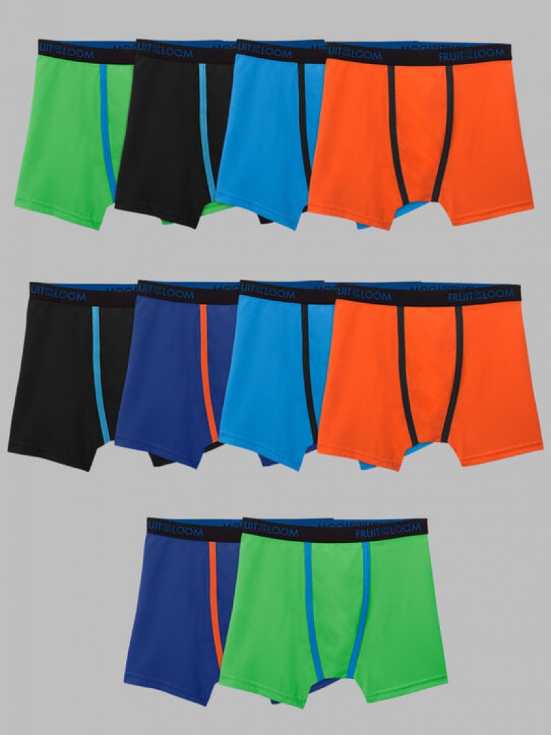 Boys\' Fruit Of The Loom Breathable Micro-Mesh, 10 Pack Boxer Briefs Assorted | SGD726310