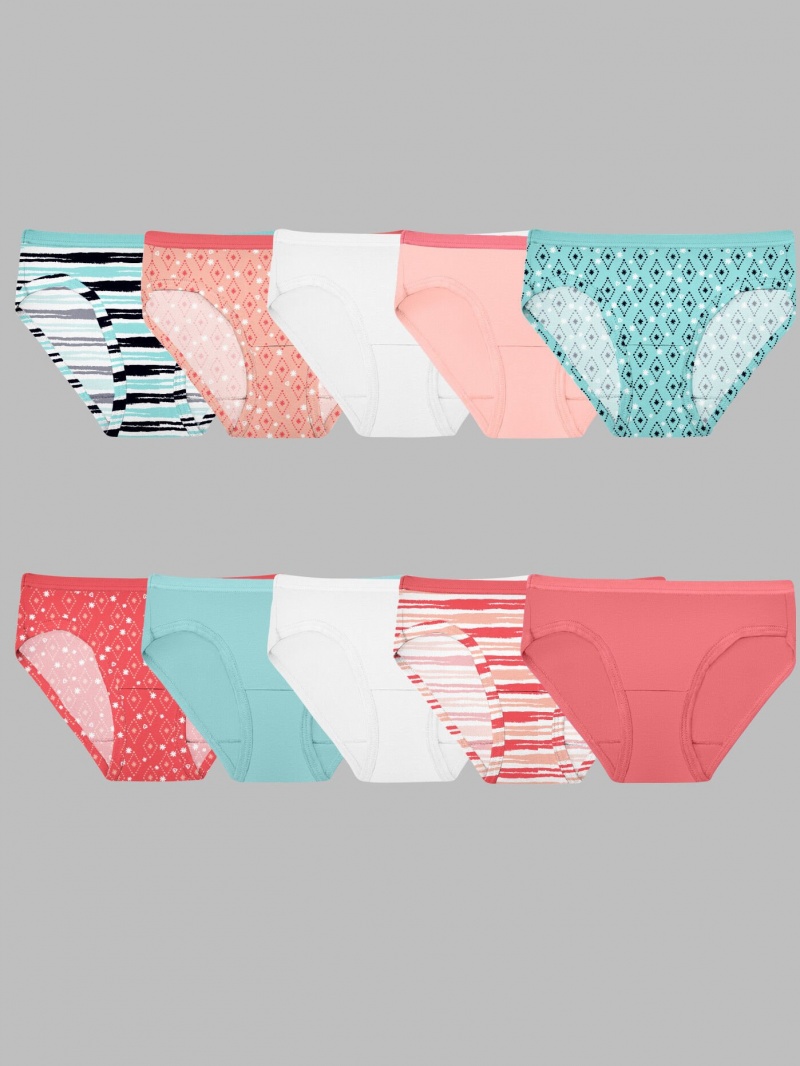 Girls\' Fruit Of The Loom Eversoft® Hipster, 10 Pack Underwear Assorted | ANX621480