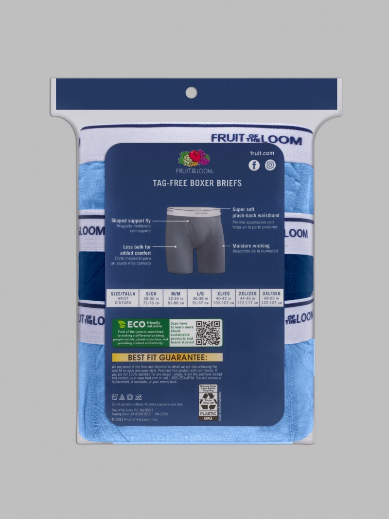 Men's Fruit Of The Loom Active Cotton blend, 8 Pack Boxer Briefs Assorted | YPS041286