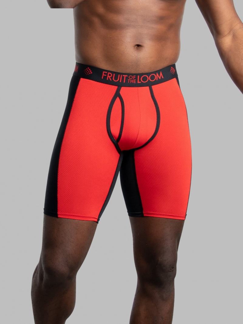 Men's Fruit Of The Loom Breathable Ultra Flex Long Leg, 3 Pack Boxer Briefs Assorted | SCB580937