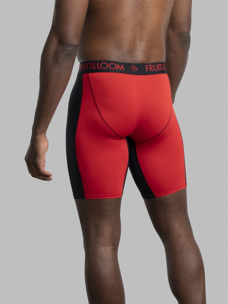 Men's Fruit Of The Loom Breathable Ultra Flex Long Leg, 3 Pack Boxer Briefs Assorted | SCB580937