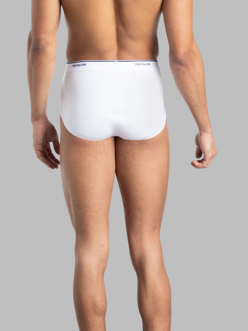 Men's Fruit Of The Loom Cotton, Extended Sizes 8 Pack Briefs White | LNW054827