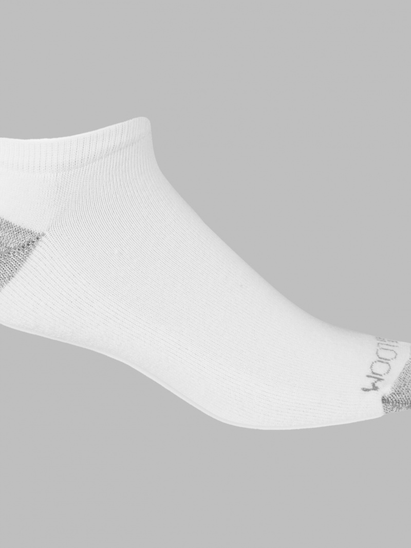 Men\'s Fruit Of The Loom Dual Defense® No Show, 12 Pack Socks White | ANE793186