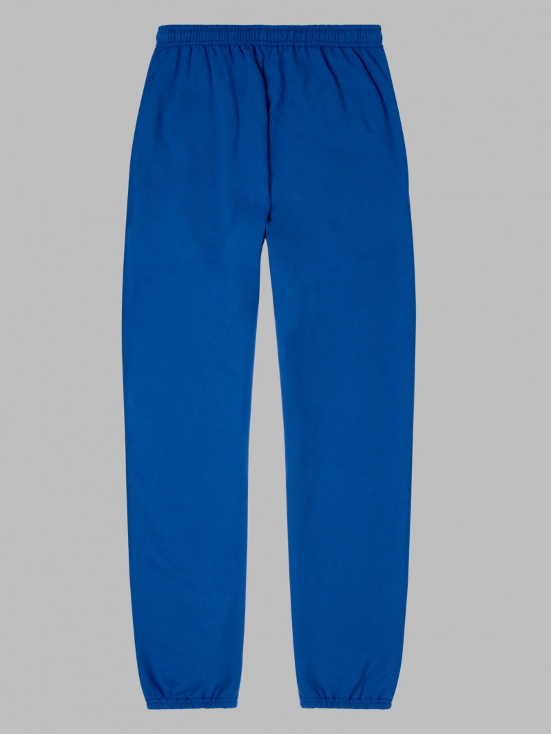 Men's Fruit Of The Loom EverSoft® Fleece Elastic Bottom, Extended Sizes Sweatpants Mel Blue | YOL536921