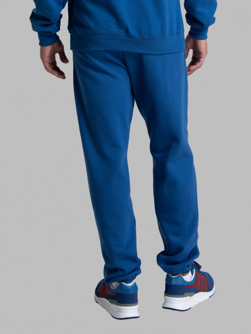Men's Fruit Of The Loom EverSoft® Fleece Elastic Bottom, Extended Sizes Sweatpants Mel Blue | YOL536921
