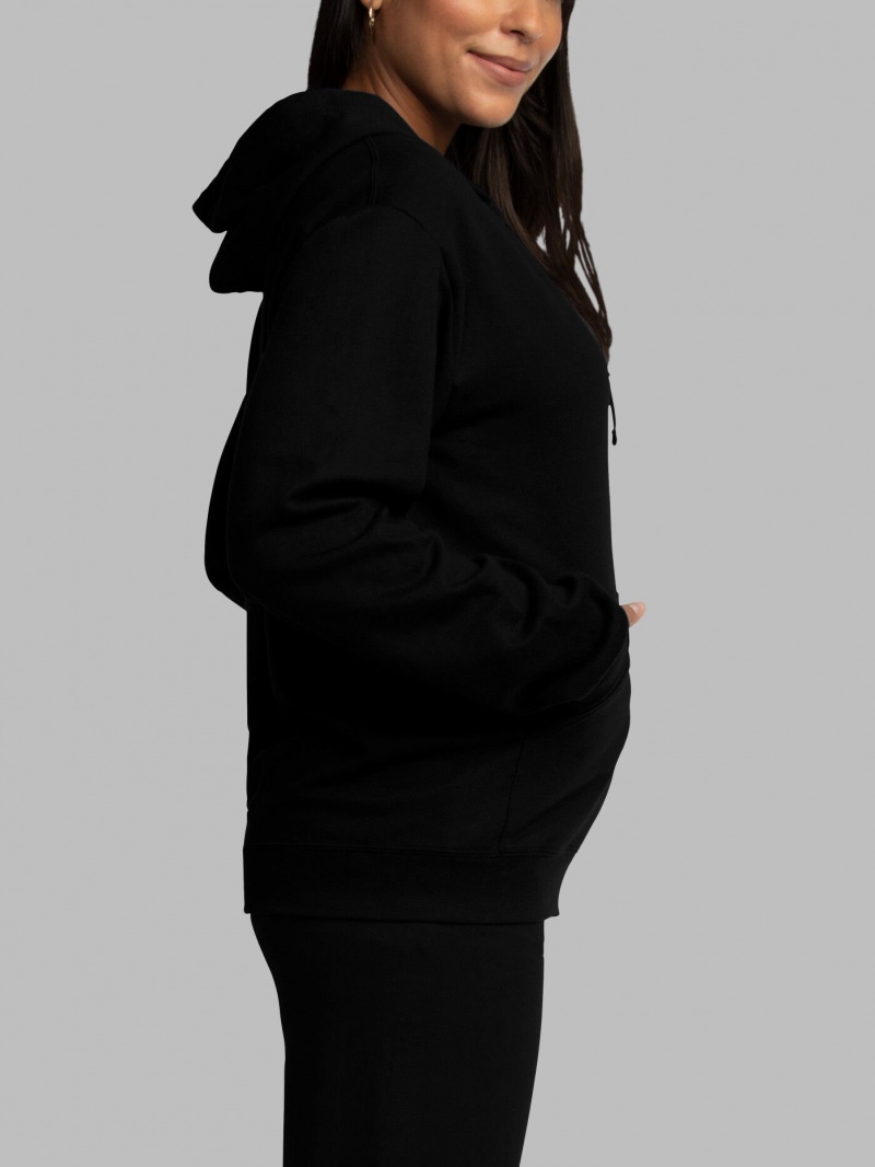 Men's Fruit Of The Loom EverSoft® Fleece Full Zip Hoodie Black | LEJ178456