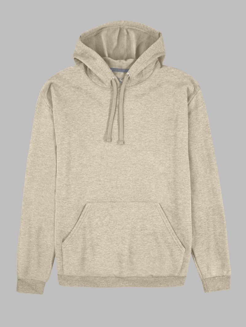 Men's Fruit Of The Loom EverSoft® Fleece Pullover Hoodie Khaki | EHD167054