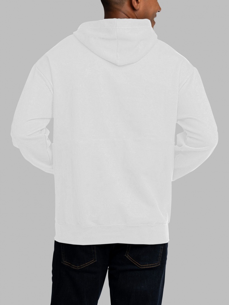Men's Fruit Of The Loom EverSoft® Fleece Pullover Hoodie White | LKV246081