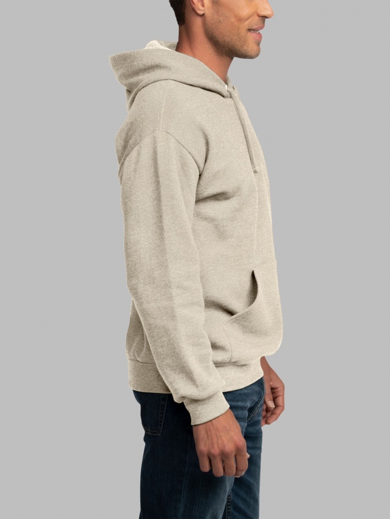 Men's Fruit Of The Loom EverSoft® Fleece Pullover, Extended Sizes Sweatshirt Khaki | OPF924361