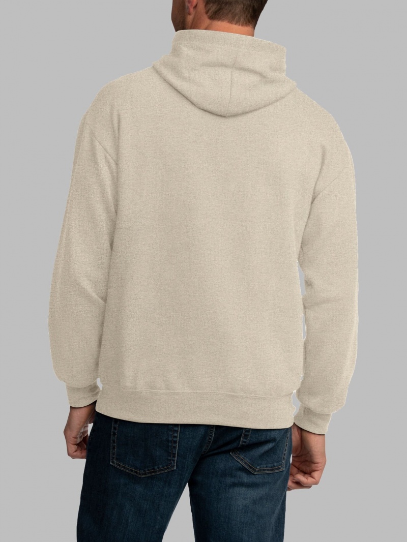 Men's Fruit Of The Loom EverSoft® Fleece Pullover, Extended Sizes Sweatshirt Khaki | OPF924361