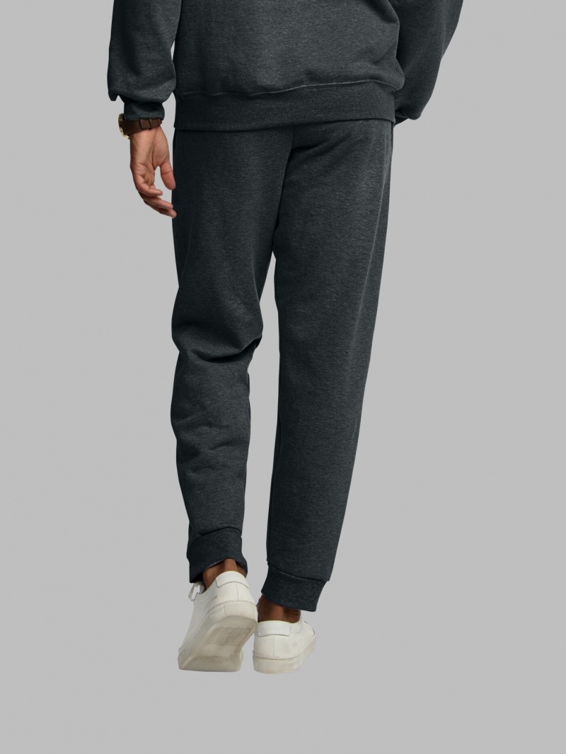 Men's Fruit Of The Loom Eversoft® Fleece Jogger Sweatpants Black | QWY926813