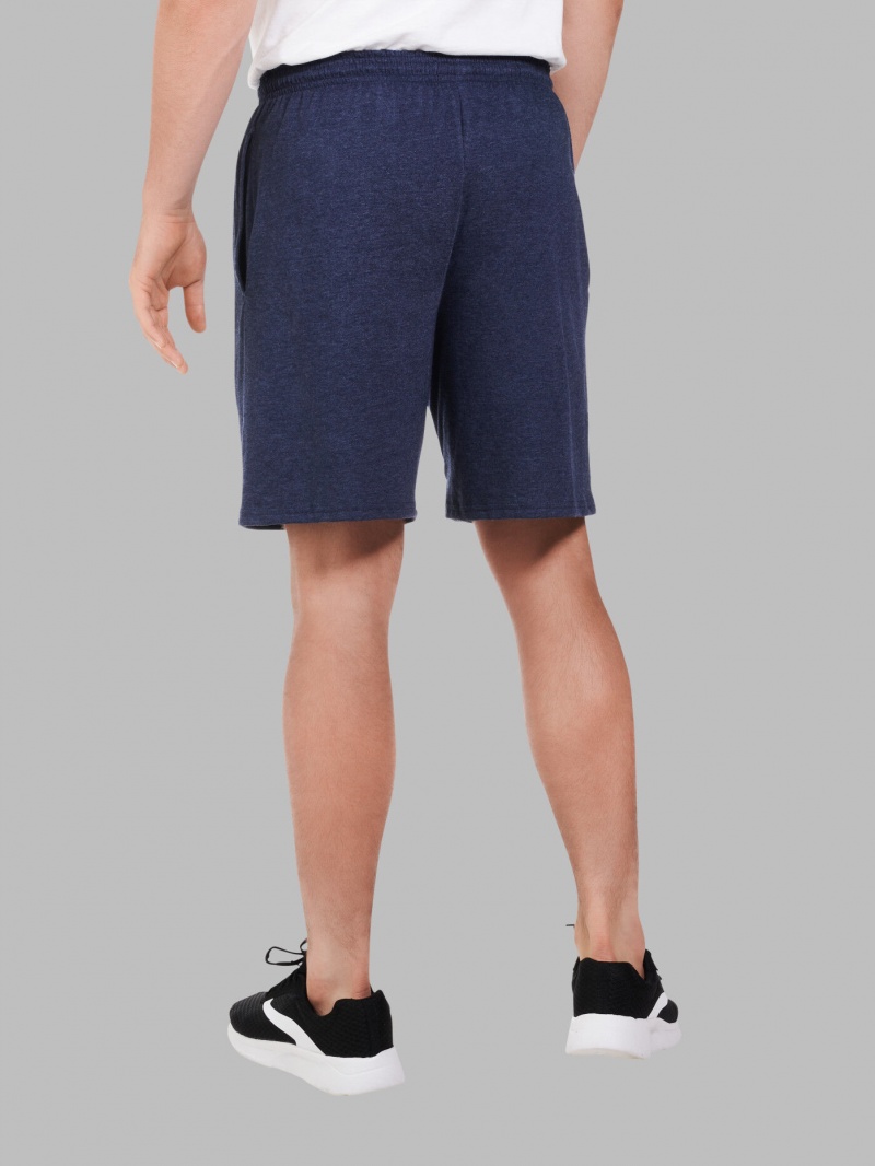 Men's Fruit Of The Loom Eversoft® Jersey Short, 2 Pack Shorts Indigo Ink | DUI683570