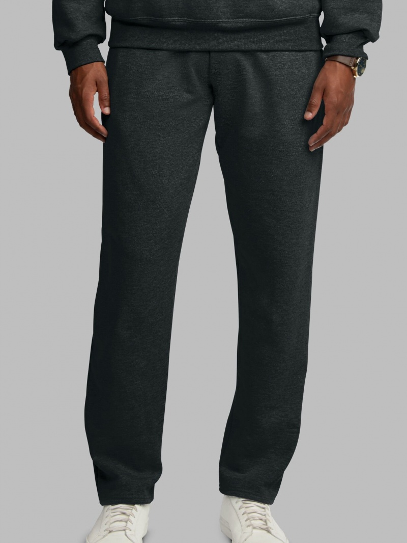 Men's Fruit Of The Loom Eversoft® Open Bottom Sweatpants Black | XYV518492