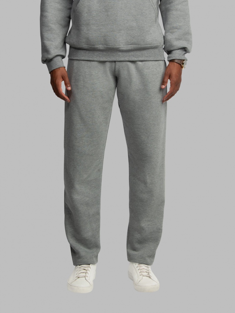 Men's Fruit Of The Loom Eversoft® Open Bottom Sweatpants Medium Grey | IJX034867