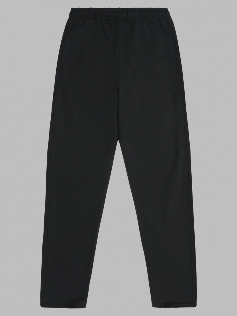 Men's Fruit Of The Loom Eversoft® Open Bottom Sweatpants Rich Black | FZN469750
