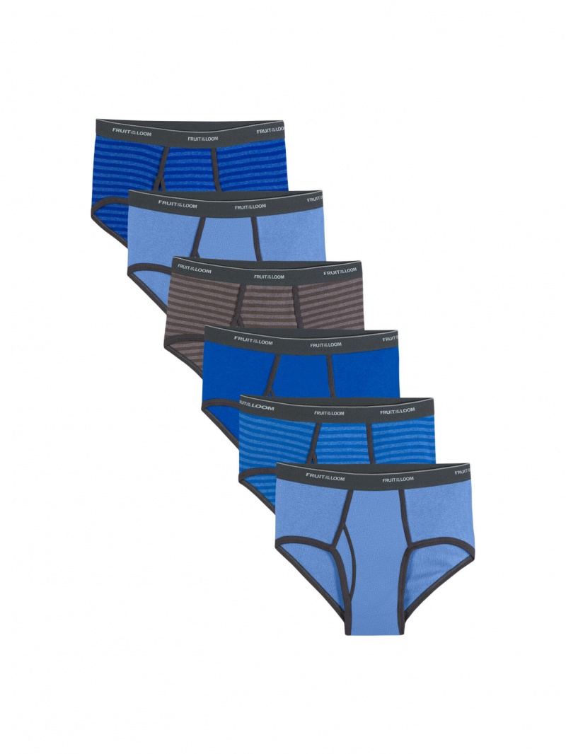 Men's Fruit Of The Loom Fashion, Stripe Solid 6 Pack Briefs Assorted Stripe Solid | KXI164820