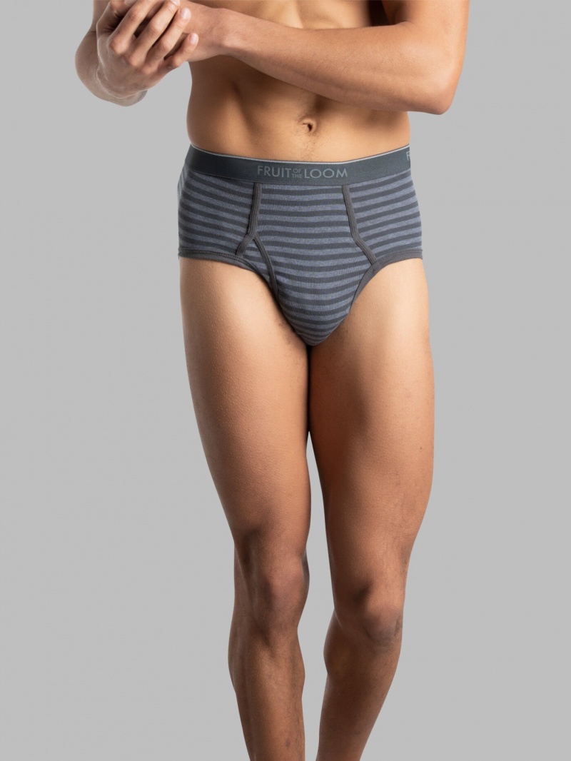 Men's Fruit Of The Loom Fashion, Stripe Solid 6 Pack Briefs Assorted Stripe Solid | KXI164820