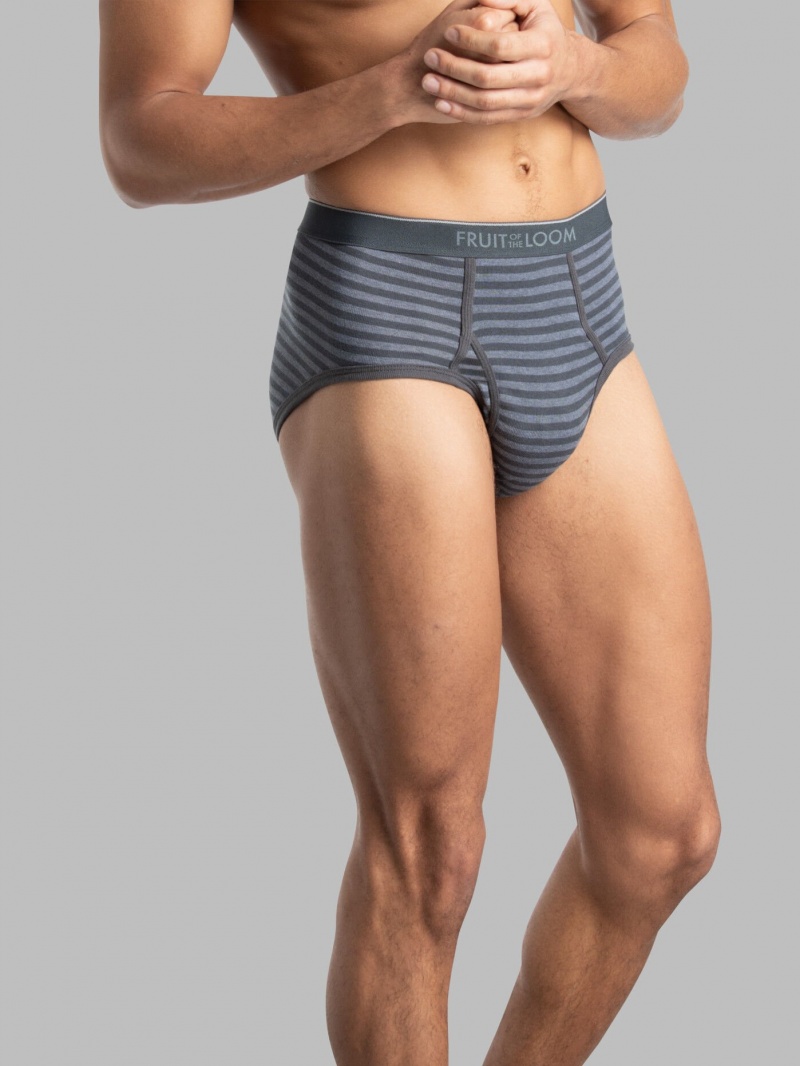 Men's Fruit Of The Loom Fashion, Stripe Solid 6 Pack Briefs Assorted Stripe Solid | KXI164820
