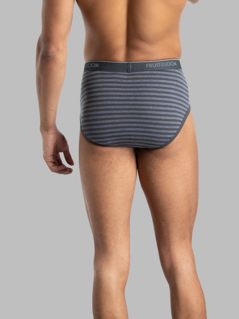 Men's Fruit Of The Loom Fashion, Stripe Solid 6 Pack Briefs Assorted Stripe Solid | KXI164820