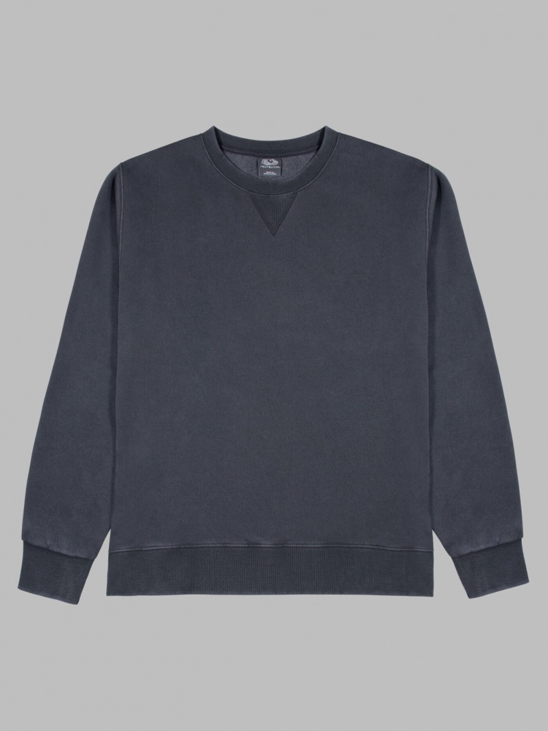 Men's Fruit Of The Loom Garment Dyed Crew Sweatshirt Charcoal | YRH146907