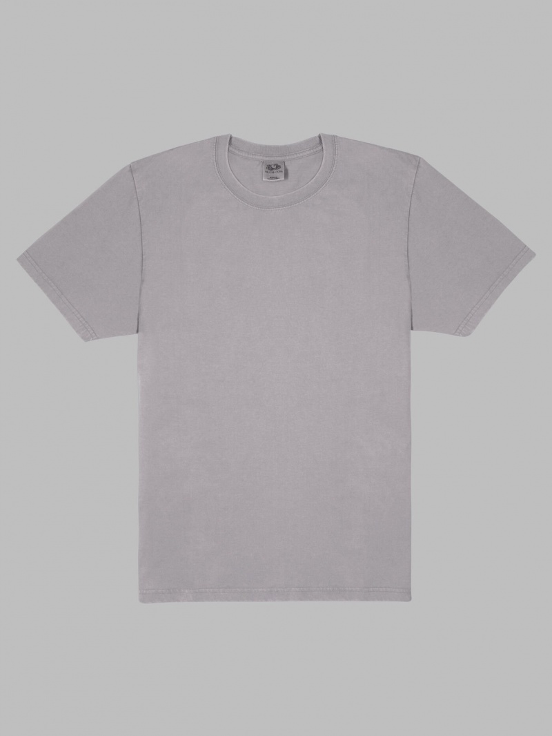 Men's Fruit Of The Loom Garment Dyed Crew T Shirts Rock | UML416598
