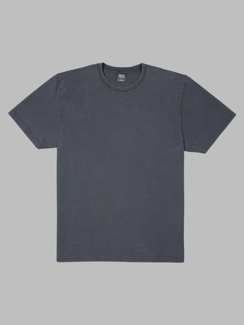 Men's Fruit Of The Loom Garment Dyed Crew T Shirts Charcoal | BCP016784
