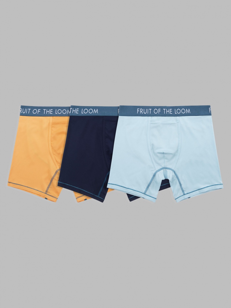 Men's Fruit Of The Loom Getaway Get Away Collection, 3 Pack Boxer Briefs Assorted | TOC416309