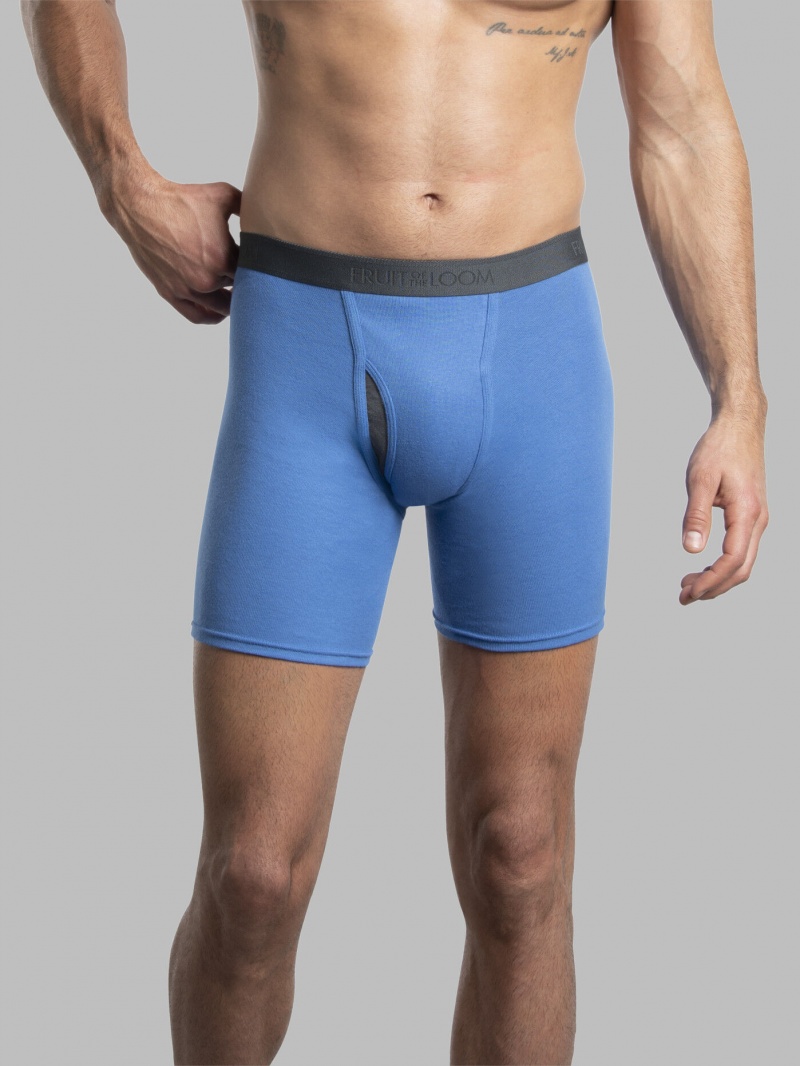 Men's Fruit Of The Loom Premium CoolZone®, 4 Pack Boxer Briefs Assorted | BXO436952