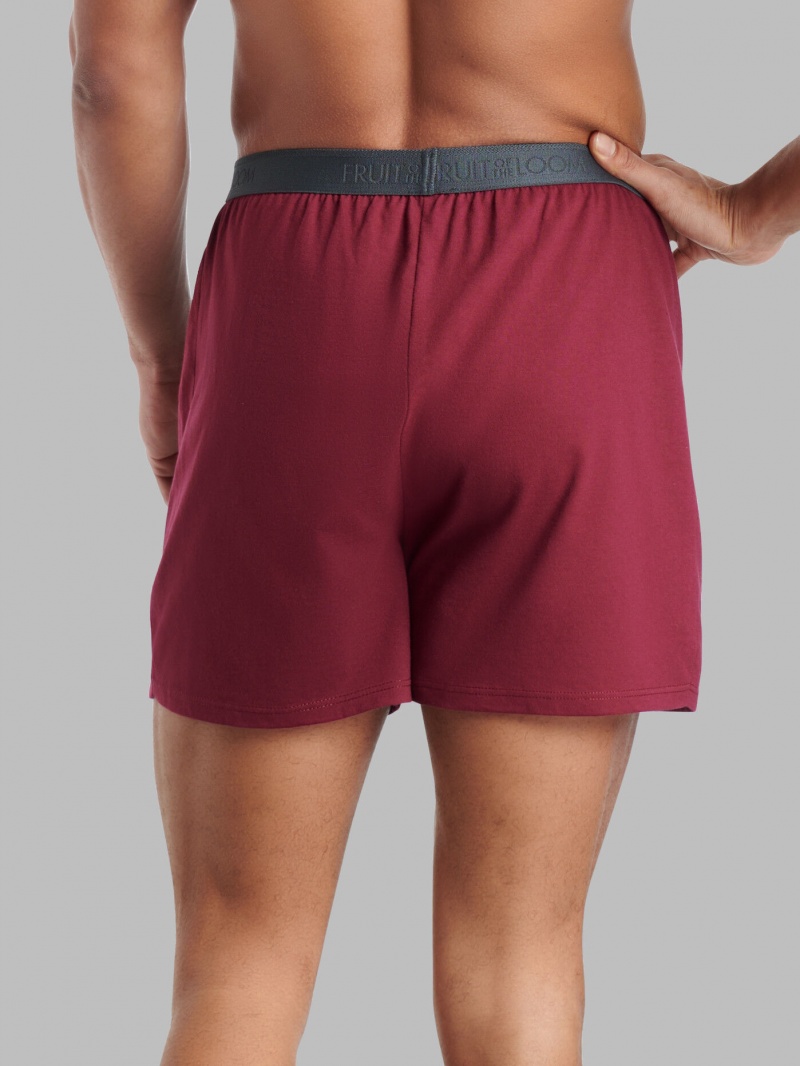 Men's Fruit Of The Loom Premium Knit Boxer, 4 Pack Boxers Assorted | MSH463297