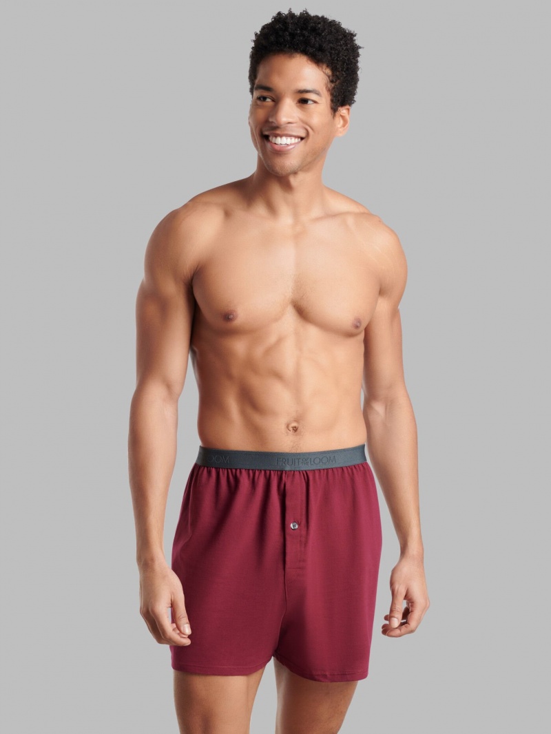 Men\'s Fruit Of The Loom Premium Knit Boxer, 4 Pack Boxers Assorted | MSH463297