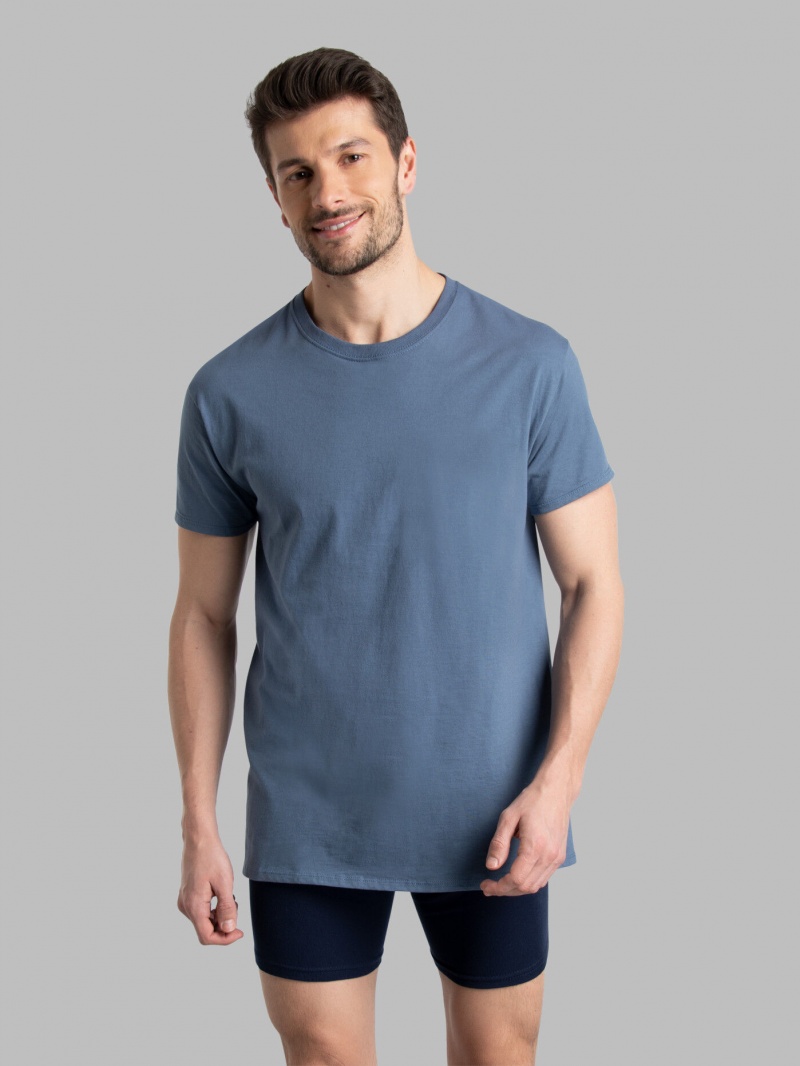 Men\'s Fruit Of The Loom Short Sleeve Crew, 6 Pack T Shirts Assorted | JNV851062