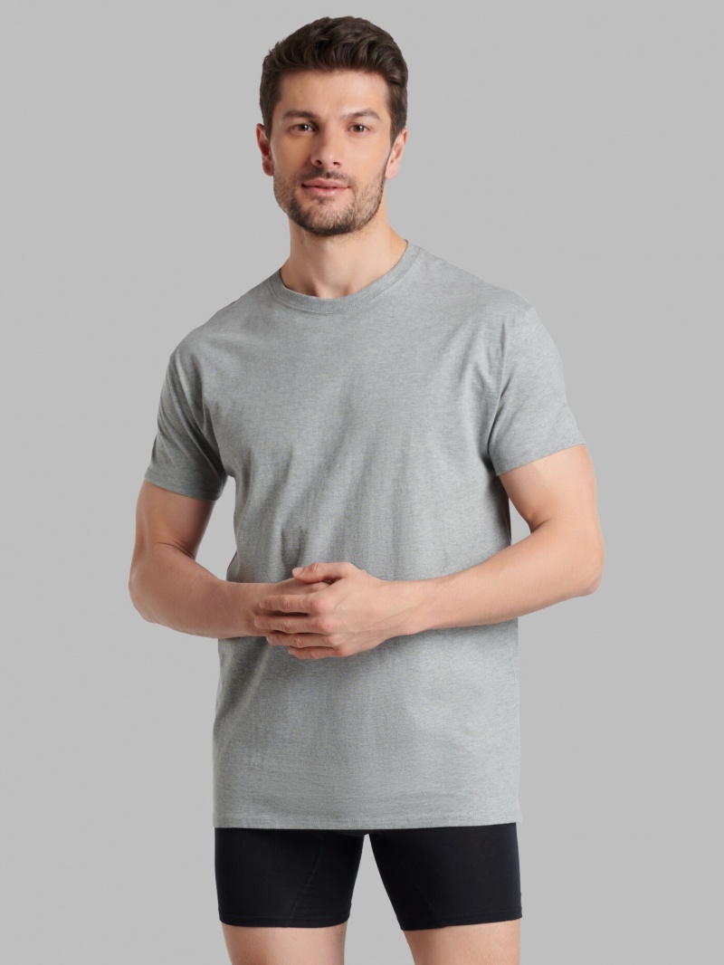 Men\'s Fruit Of The Loom Short Sleeve Crew, 6 Pack T Shirts Assorted | QAB924807