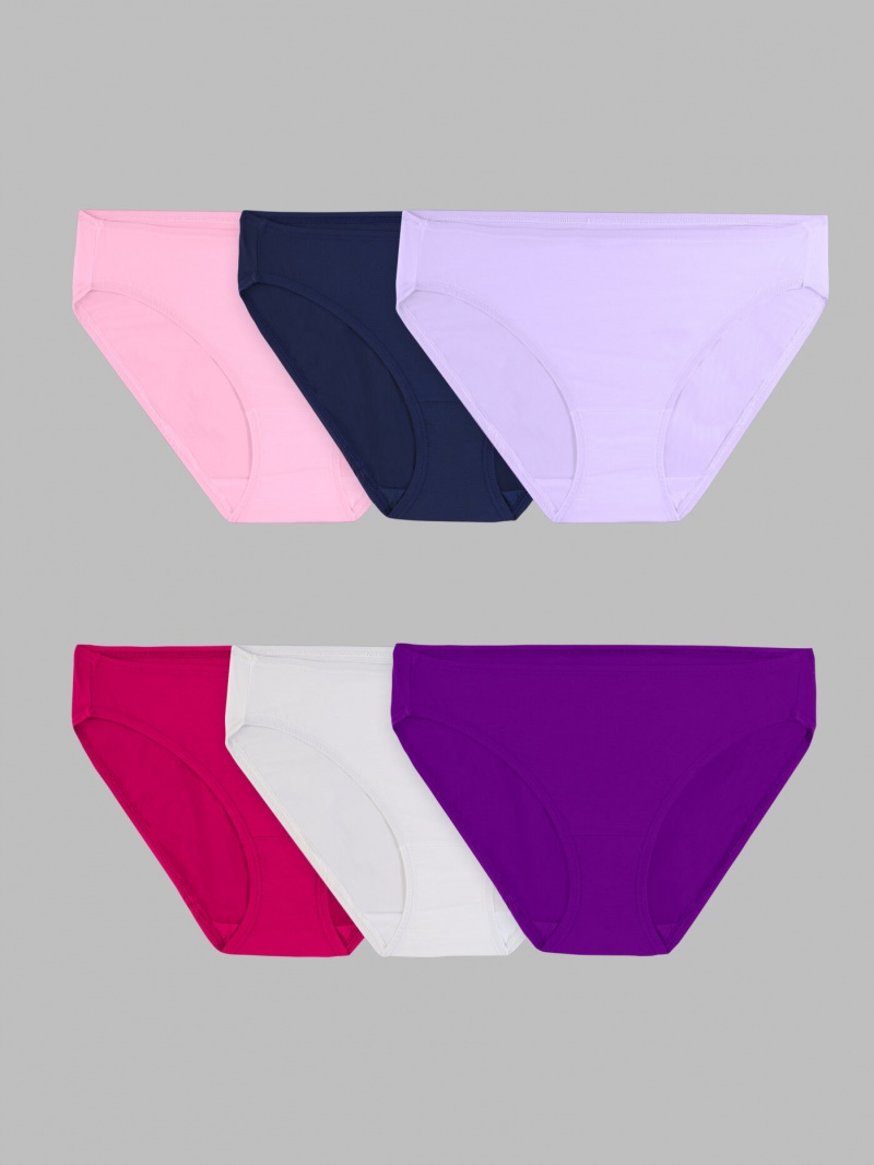 Women's Fruit Of The Loom 360 Stretch Microfiber, 6 Pack Bikinis Assorted | OFU518629
