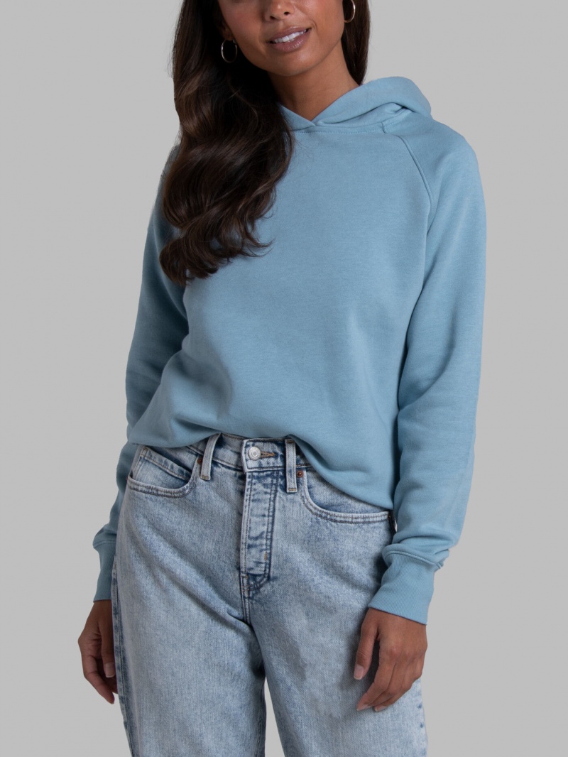 Women's Fruit Of The Loom Crafted Comfort Favorite Fleece Sweatshirt Neptune Blue | XBC972086