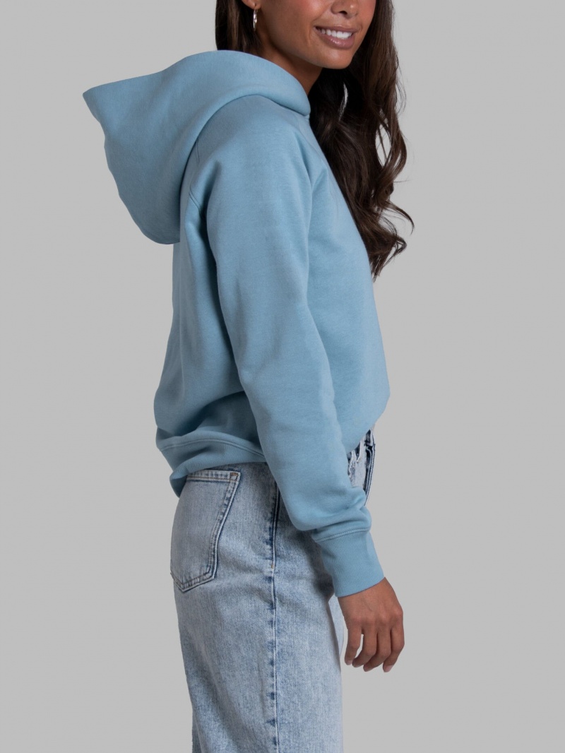 Women's Fruit Of The Loom Crafted Comfort Favorite Fleece Sweatshirt Neptune Blue | XBC972086