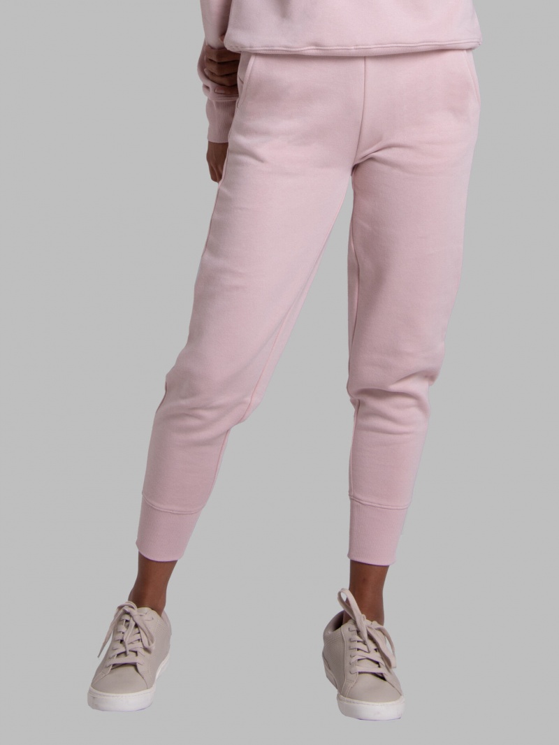 Women's Fruit Of The Loom Crafted Comfort Favorite Fleece Pant Sweatpants Blushing Rose | FRD743528