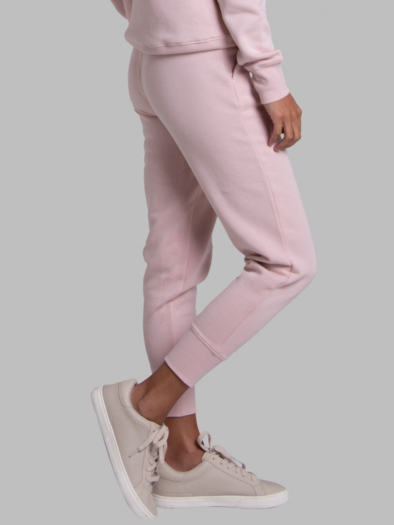 Women's Fruit Of The Loom Crafted Comfort Favorite Fleece Pant Sweatpants Blushing Rose | FRD743528